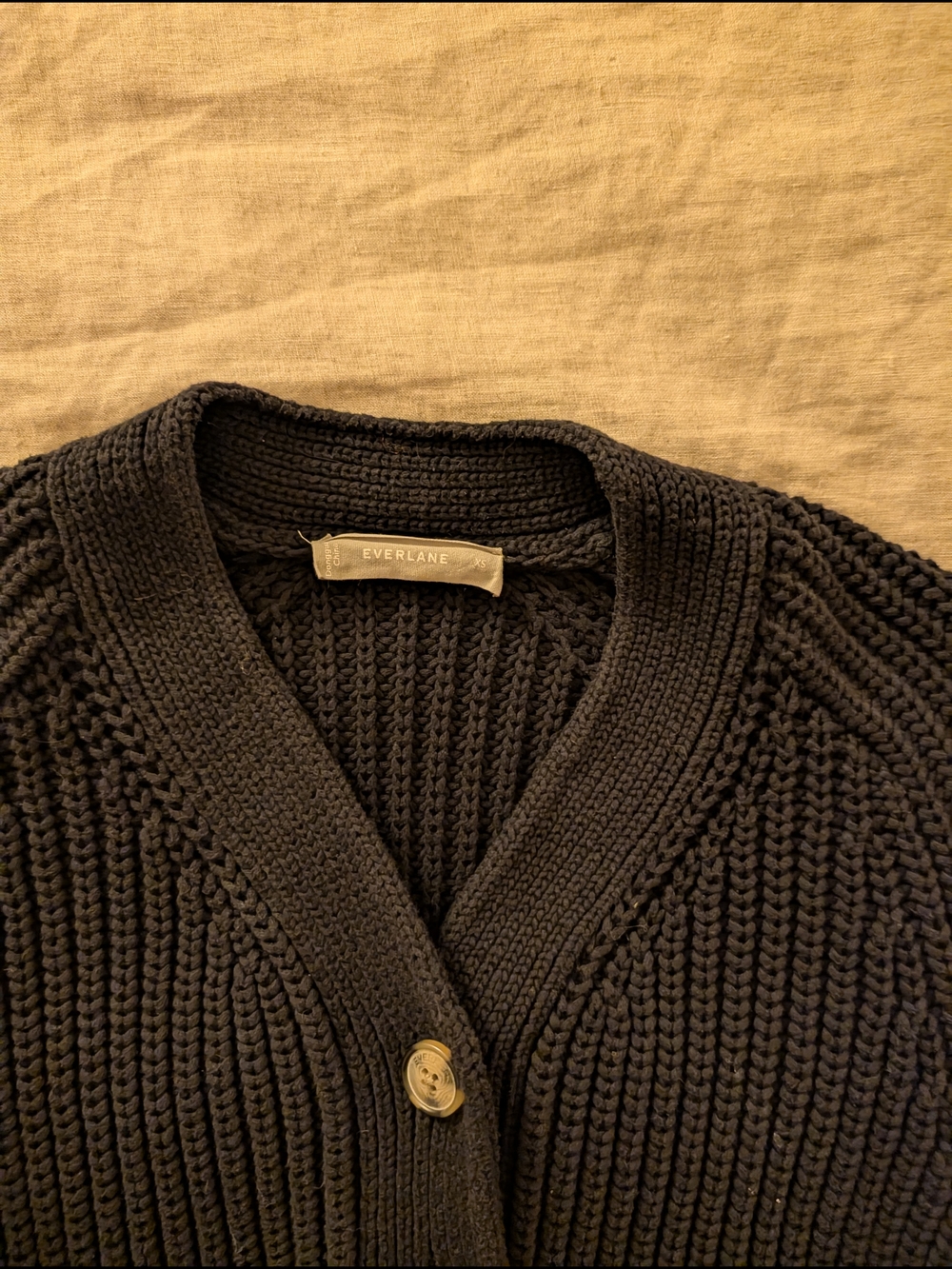 Everlane Black Chunky Knit Button Cardigan - Picture 2 of 3